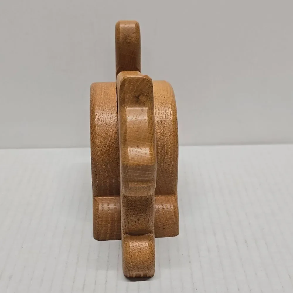 Vintage Wooden Cat Incense Holder Figurine